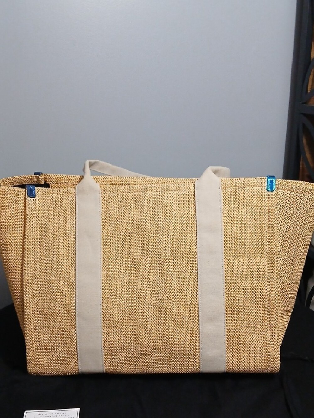 Brand New! Kurt Geiger Large Zip-Top Tote with Blue Accent and Scarf NWT - Picture 5 of 16